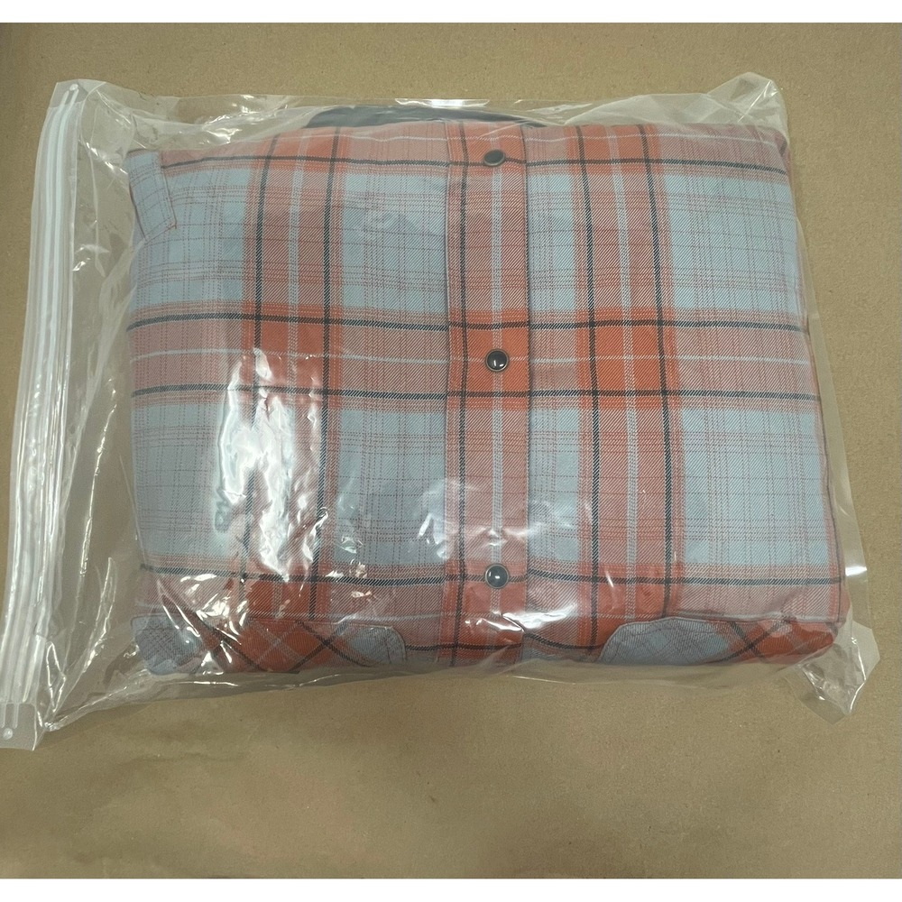 DIXXON FLANNEL Superior Hooded Flannel Jacket Mens XL Orange Plaid Snap Front - Picture 7 of 7